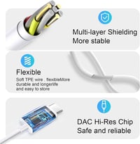 Hlshing USB-C vezetékes fülhallgató mikrofonnal és hangerőszabályzóval - 2 db 7