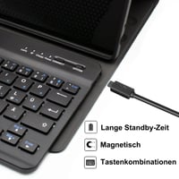 Puzdro s klávesnicou HLTOOP pre tablet Lenovo Tab M9 2023 9 palcov (TB-310FU/TB-310XU), nemecká bezdrôtová Bluetooth klávesnica QWERTZ, magnetické, čierne 5