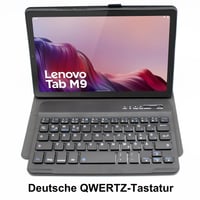 Puzdro s klávesnicou HLTOOP pre tablet Lenovo Tab M9 2023 9 palcov (TB-310FU/TB-310XU), nemecká bezdrôtová Bluetooth klávesnica QWERTZ, magnetické, čierne 2