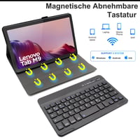 Puzdro s klávesnicou HLTOOP pre tablet Lenovo Tab M9 2023 9 palcov (TB-310FU/TB-310XU), nemecká bezdrôtová Bluetooth klávesnica QWERTZ, magnetické, čierne 3