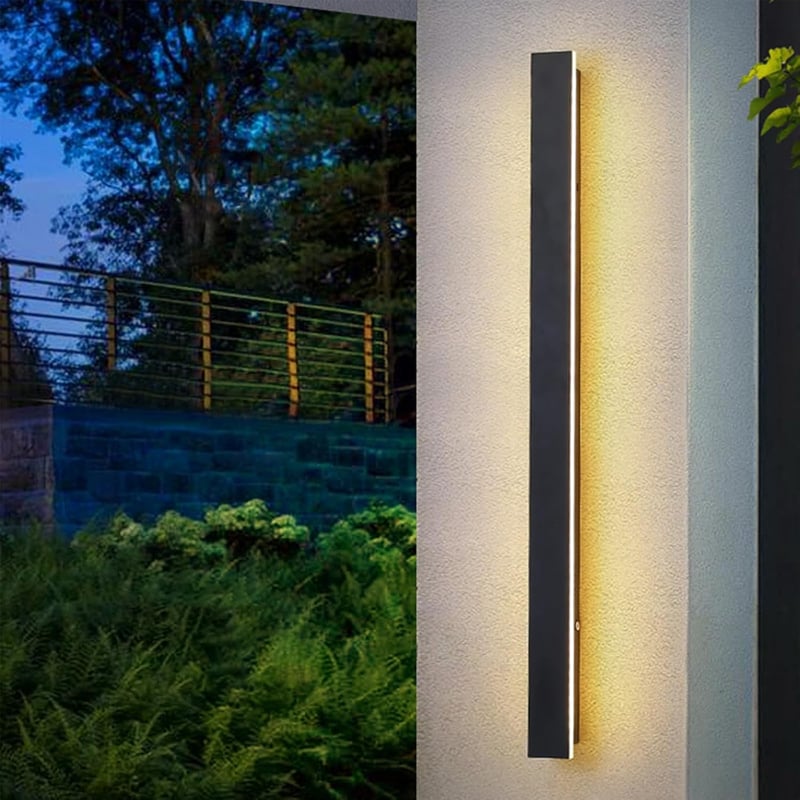HMAKGG 150 cm Kültéri/Beltéri Fali Lámpa - 45W LED Meleg Fehér Világítás - IP65 Vízálló Antracit Kerti, Teraszi, Házi Fali Lámpatest