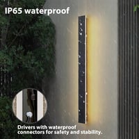 HMAKGG 150 cm Kültéri/Beltéri Fali Lámpa - 45W LED Meleg Fehér Világítás - IP65 Vízálló Antracit Kerti, Teraszi, Házi Fali Lámpatest 3