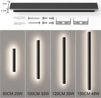 Aplică de perete LED de interior HMAKGG, lumină sus-jos, 3 temperaturi de culoare, negru, 120 cm, pentru sufragerie, dormitor, hol 7