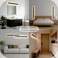 Aplică de perete LED de interior HMAKGG, lumină sus-jos, 3 temperaturi de culoare, negru, 120 cm, pentru sufragerie, dormitor, hol 4