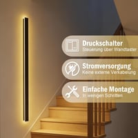 Aplică de perete LED de interior HMAKGG, lumină sus-jos, 3 temperaturi de culoare, negru, 120 cm, pentru sufragerie, dormitor, hol 3