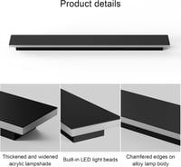 Aplică de perete LED de interior HMAKGG, lumină sus-jos, 3 temperaturi de culoare, negru, 120 cm, pentru sufragerie, dormitor, hol 5