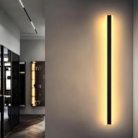 Aplică de perete LED de interior HMAKGG, lumină sus-jos, 3 temperaturi de culoare, negru, 120 cm, pentru sufragerie, dormitor, hol 1