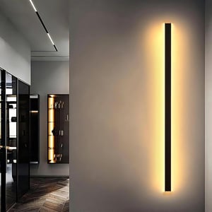 Aplică de perete LED de interior HMAKGG, lumină sus-jos, 3 temperaturi de culoare, negru, 120 cm, pentru sufragerie, dormitor, hol