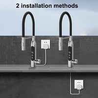 HMAKGG Elektromos Csaptelep 3400W Rozsdamentes Acél Instant Vízmelegítő Kijelzővel 6