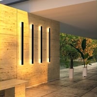 HMAKGG Kültéri Fali Lámpa 80 cm - 24W Antracit IP65 Vízálló LED Világítás 3000K Meleg Fehér - Terasz, Kert, Villa Homlokzat Megvilágításhoz 2