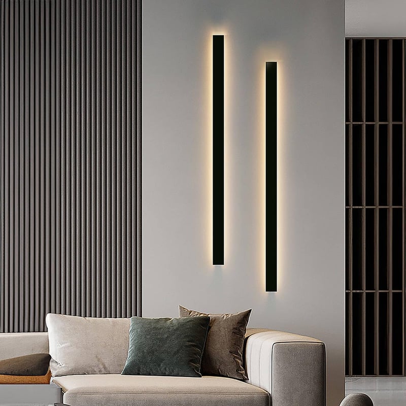 HMAKGG Kültéri Fali Lámpa 80 cm - 24W Antracit IP65 Vízálló LED Világítás 3000K Meleg Fehér - Terasz, Kert, Villa Homlokzat Megvilágításhoz