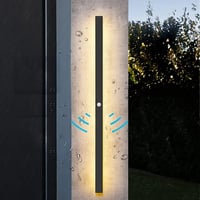 HMAKGG Kültéri Fali Lámpa Mozgásérzékelővel - 60 cm Vízálló IP65 Antracit LED Világítás Teraszra, Kertbe, Folyosóra, Meleg Fehér Fény, 19W 1
