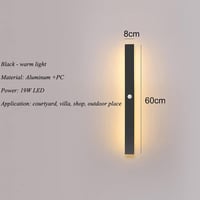 HMAKGG Kültéri Fali Lámpa Mozgásérzékelővel - 60 cm Vízálló IP65 Antracit LED Világítás Teraszra, Kertbe, Folyosóra, Meleg Fehér Fény, 19W 7