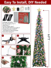 HMASYO 180 cm Fenyő Karácsonyfa Időzítővel, 100 LED Világítással, Távirányítóval, USB Üzemeltetésű 5