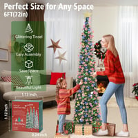 HMASYO 180 cm Fenyő Karácsonyfa Időzítővel, 100 LED Világítással, Távirányítóval, USB Üzemeltetésű 6