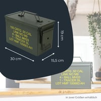 HMF 70011 Kutija za streljivo, US Ammo Box, metalna kutija za pohranu, 30 x 19 x 15,5 cm, zelena 5