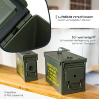 HMF 70011 Kutija za streljivo, US Ammo Box, metalna kutija za pohranu, 30 x 19 x 15,5 cm, zelena 4