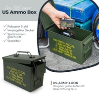 HMF 70011 Kutija za streljivo, US Ammo Box, metalna kutija za pohranu, 30 x 19 x 15,5 cm, zelena 2