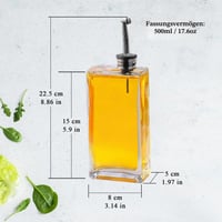 Sada dávkovačov na olej a ocot HMJIA 500 ml, sklenené fľaše s výlevkou z nehrdzavejúcej ocele 304 a lievikom, 2 ks, kuchynské nádoby na olivový olej 5