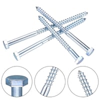 Hmkesoteric M10 Hatszögfejű Fa Csavar 10x120mm Horganyzott 10db Alátéttel 3