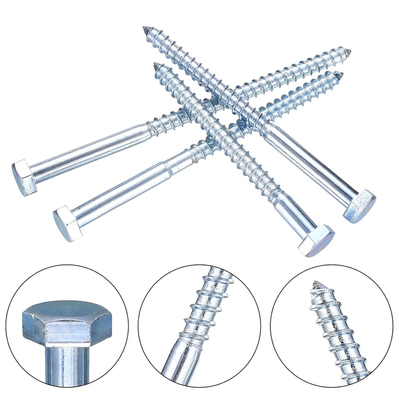 Hmkesoteric M10 Hatszögfejű Fa Csavar 10x120mm Horganyzott 10db Alátéttel
