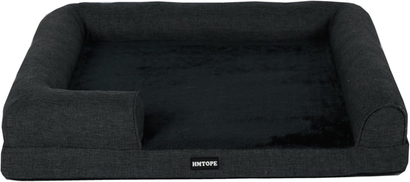 HMTOPE Ortopédikus Kutyaágy 91cm Magas Peremmel L 91 x B 68 x H 20 cm Levehető Huzattal