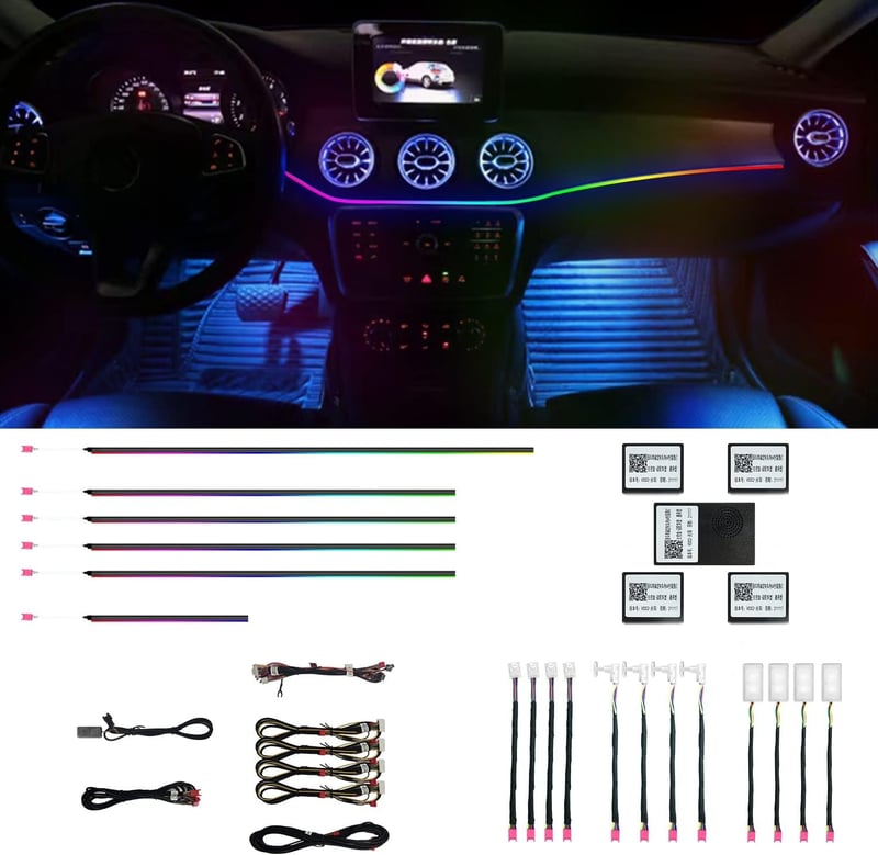 HMYC 128 LED szalag autóhoz RGB neon világítás zenei szinkronizálással