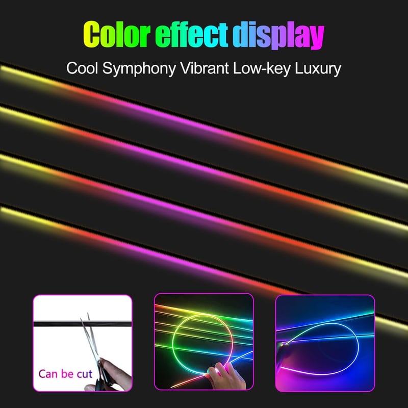 HMYC 128 LED szalag autóhoz RGB neon világítás zenei szinkronizálással