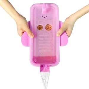 HMZXSY posuda za kuhanje tjestenine u mikrovalnoj pećnici s cjedilom, oblik slona, 2000 ml - ljubičasta