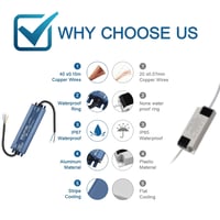 HNCY LED Tápegység 24V 200W IP67 Vízálló Transzformátor MR16 G4 8