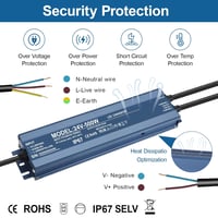 HNCY LED Transzformátor 24V 500W IP67 Vízálló Tápegység MR16 G4 GU5.3 7