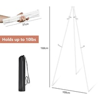 Hniuyun Nastaviteľný kovový maliarsky stojan, tripod, prenosný, skladací, na výstavné tabule a plagáty, 2 ks 2