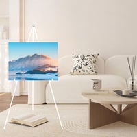 Hniuyun Nastaviteľný kovový maliarsky stojan, tripod, prenosný, skladací, na výstavné tabule a plagáty, 2 ks 5