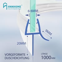 HNNHOME 1 méter ívelt zuhanykabin tömítés, 6-8 mm üveghez, 20 mm rés lezáráshoz 4