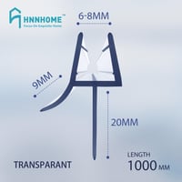 HNNHOME Zuhanyzó Tömítőszalag 2 db 100 cm 6-8 mm Üveghez Max 20 mm Réshez Egyenes Zuhanykabin Tömítés 2