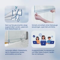 Garnitură de etanșare pentru cabină de duș HNNHOME, pentru sticlă de 4-6 mm, pentru uși drepte și curbate - 2 bucăți 6