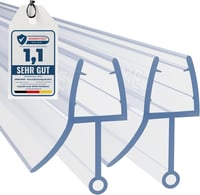 Garnitură de etanșare pentru cabină de duș HNNHOME, pentru sticlă de 4-6 mm, pentru uși drepte și curbate - 2 bucăți 1