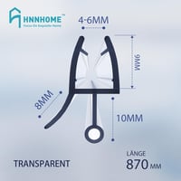 Garnitură de etanșare pentru cabină de duș HNNHOME, pentru sticlă de 4-6 mm, pentru uși drepte și curbate - 2 bucăți 4