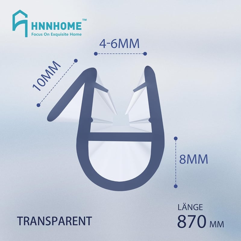 HNNHOME 870mm Zuhanyfülke Ajtó Tömítőszalag 4-6mm Üveghez