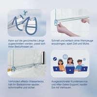 HNNHOME 870mm Zuhanyfülke Ajtó Tömítőszalag 4-6mm Üveghez 6