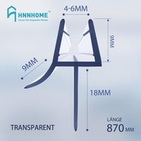 HNNHOME Átlátszó Zuhanyfülke Ajtótömítés 4-6mm Egyenes/Ívelt Üveghez, 18mm Résig, Vízálló Szigetelés Fürdőszobába, 1 Méter 4