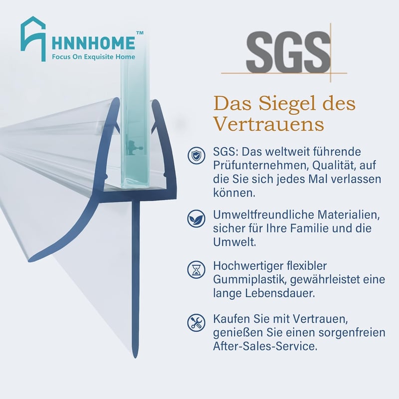 HNNHOME Átlátszó Zuhanyfülke Ajtótömítés 4-6mm Egyenes/Ívelt Üveghez, 18mm Résig, Vízálló Szigetelés Fürdőszobába, 1 Méter