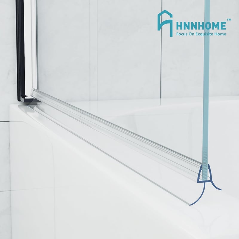 HNNHOME Átlátszó Zuhanyfülke Ajtótömítés 4-6mm Egyenes/Ívelt Üveghez, 18mm Résig, Vízálló Szigetelés Fürdőszobába, 1 Méter