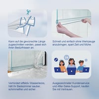 HNNHOME Átlátszó Zuhanyfülke Ajtótömítés 4-6mm Egyenes/Ívelt Üveghez, 18mm Résig, Vízálló Szigetelés Fürdőszobába, 1 Méter 6