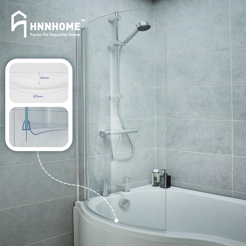 HNNHOME 1 méter ívelt zuhanykabin tömítés, 6-8 mm üveghez, 20 mm rés lezáráshoz