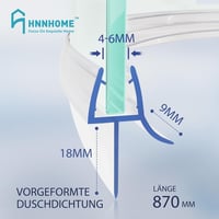 HNNHOME Fürdőszobai Zuhanyzó Szigetelő Szalag 870mm - Ívelt és Egyenes Üvegajtóhoz - Curved 4