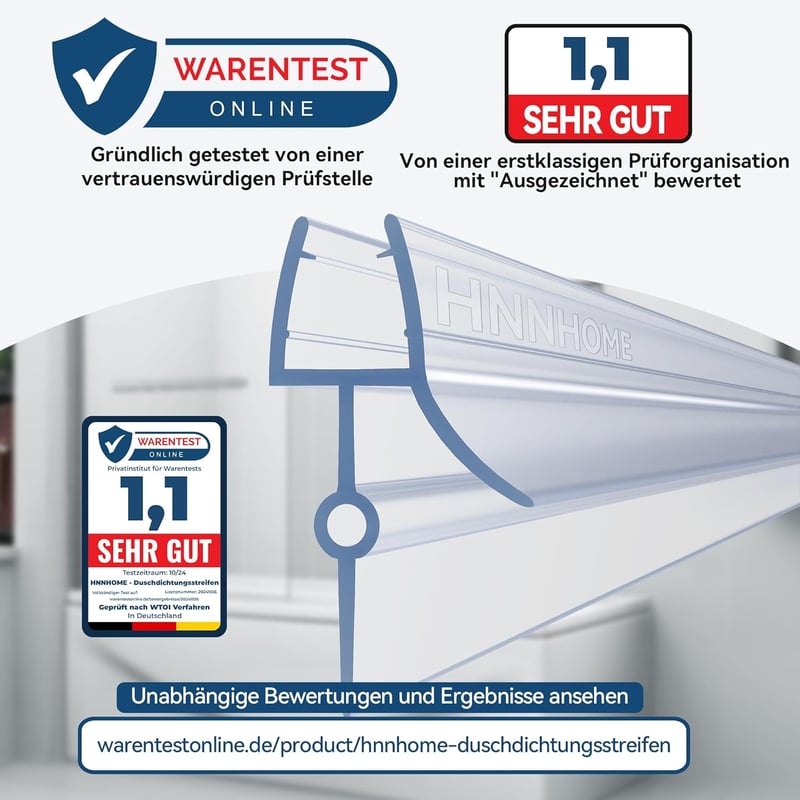 HNNHOME Gumi Zuhanyfülke Tömítőszalag 4-6mm Üvegajtóhoz 16-22mm Réshez - Oblong