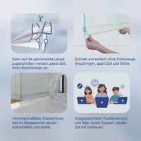 HNNHOME Gumi Zuhanyfülke Tömítőszalag 4-6mm Üvegajtóhoz 16-22mm Réshez - Oblong 6
