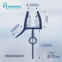 HNNHOME Gumi Zuhanyfülke Tömítőszalag 4-6mm Üvegajtóhoz 16-22mm Réshez - Oblong 4