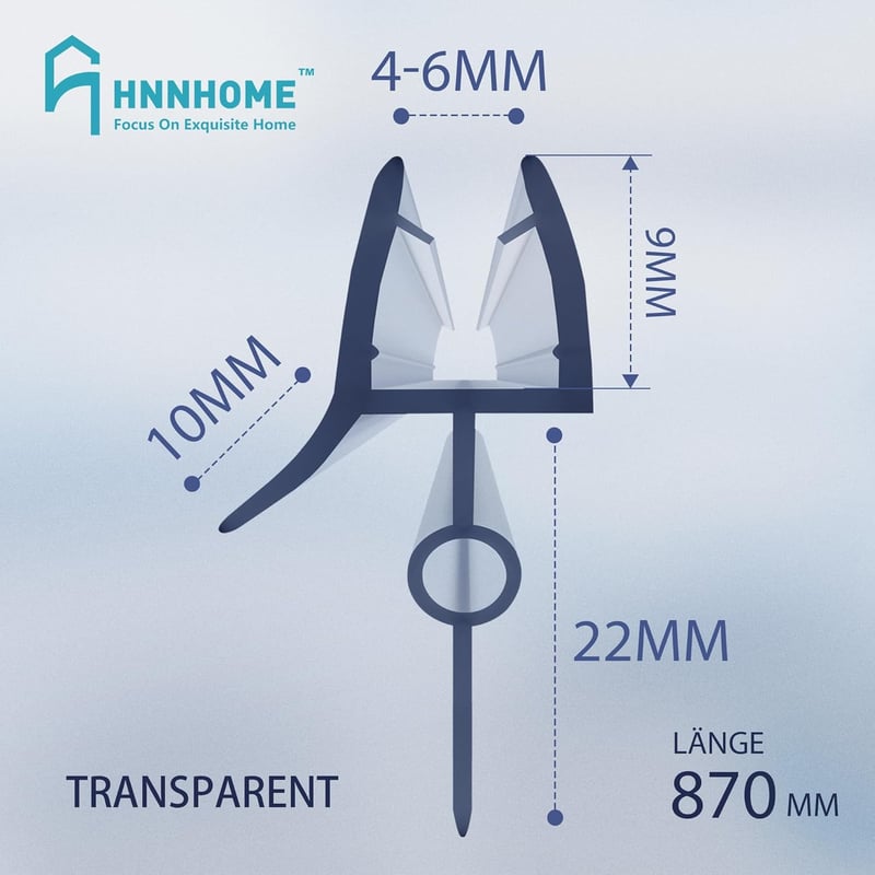 HNNHOME Gumi Zuhanyfülke Tömítőszalag 4-6mm Üvegajtóhoz 16-22mm Réshez - Oblong